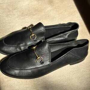 Gucci Brixton Black Leather Foldable Horsebit Loafer Size 39